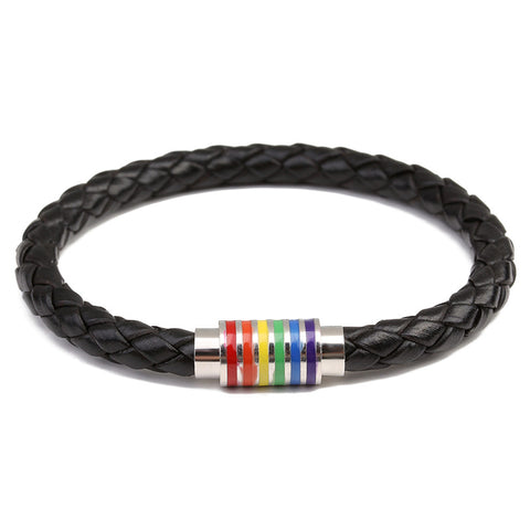 LGBT Pride Leather Bracelet