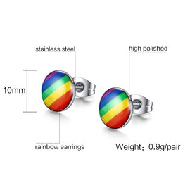 Stainless Steel Rainbow Stud Earring