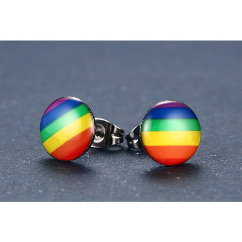 Stainless Steel Rainbow Stud Earring