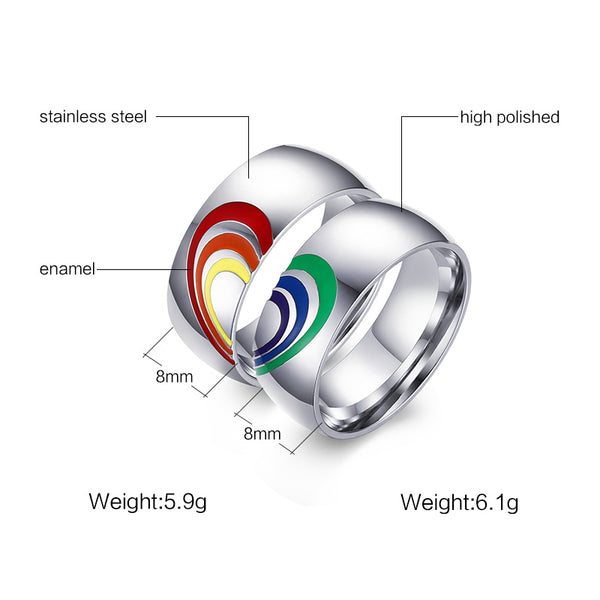 Heart Rainbow Ring Gay