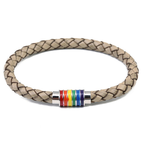 LGBT Pride Leather Bracelet