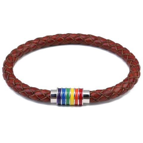 LGBT Pride Leather Bracelet